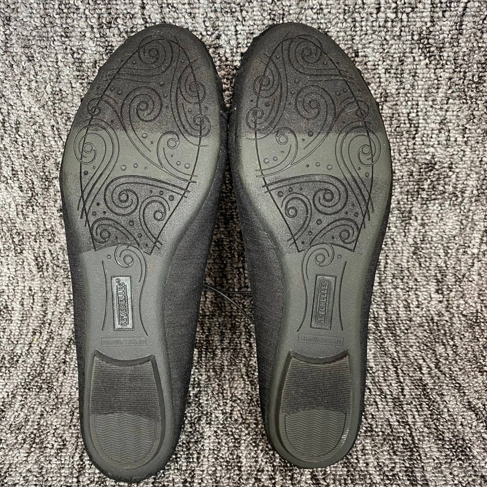 Seychelles Black Ballet Flats Pleated Ruched Toe Memory Foam Comfort Slip On - Picture 11 of 12